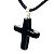 Colar Crucifixo Pedra Onix Preto Natural Pino Prateado - Imagem 7