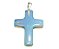 Colar Crucifixo Pedra da Lua ou Opalina Pino Prateado - Imagem 1