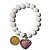 Pulseira Bolinha 10mm Coração Purpurita e Quartzo Branco - Imagem 1