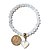 Pulseira Bolinha 6mm Pedra da Lua Opalina Berloque Coração - Imagem 1