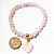 Pulseira Bolinha 6mm Coração Pedra Quartzo Rosa Natural - Imagem 3