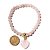 Pulseira Bolinha 6mm Coração Pedra Quartzo Rosa Natural - Imagem 2