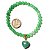Pulseira Bolinha 6mm Coração Pedra Quartzo Verde Natural - Imagem 1