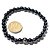 Pulseira Bolinha Pedra Obsidiana Negra Com Cruz 6mm - Imagem 1