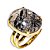 Anel Turmalina no Cristal Cabochão Oval 25mm Banho Dourado - Imagem 1