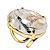 Anel Turmalina no Cristal Cabochão Oval 25mm Banho Dourado - Imagem 4