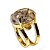Anel Turmalina no Cristal Cabochão Oval 20mm Banho Dourado - Imagem 3