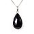 Colar Gota Pedra Turmalina Preta 16mm Natural Garra Prata 950 - Imagem 3