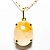 Colar Cabochão Oval Hematoide Amarelo Garra Prata 950 - Imagem 1