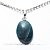 Colar Mini Cabochão Oval Apatita Azul 16mm Pino Prateado - Imagem 2