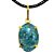 Colar Cabochão Pedra Apatita Azul 16mm Garra Prateado - Imagem 3