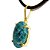 Colar Cabochão Pedra Apatita Azul 16mm Garra Prata 950 - Imagem 1