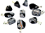 Colar Pedrinha Obsidiana Flocos de Neve Pino Dourado - Imagem 1