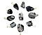 Colar Pedrinha Obsidiana Flocos de Neve Pino Dourado - Imagem 2