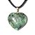 Colar Coração Esmeralda Natural 25mm Montagem Banho Dourado - Imagem 1