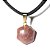 Colar Estrela Hexagonal Pedra Quartzo Morango Pino Dourado - Imagem 1
