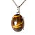 Colar Cabochão Olho de Tigre 15mm Natural Garra Prata 950 - Imagem 1