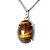Colar Cabochão Olho de Tigre 15mm Natural Garra Prata 950 - Imagem 3