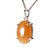 Colar Cabochão Quartzo Tangerina 15mm Natural Garra Prata 950 - Imagem 2
