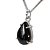 Colar Gota Pedra Turmalina Preta 14mm Natural Prata 950 - Imagem 1