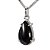 01 Pingente Nlux Gota Pedra Turmalina Preta 14mm Natural Prata 950 - Imagem 2