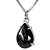 01 Pingente Nlux Gota Pedra Turmalina Preta 14mm Natural Prata 950 - Imagem 1