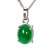 Colar Ponto de Luz Jade Verde Oval 10mm Natural Prata 950 - Imagem 1