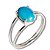 Anel Solitário Turquesa Azul Oval 10mm Ajustável Prata 950 - Imagem 1