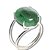 Anel Quartzo Verde Cabochão Oval 15mm Ajustável Prata 950 - Imagem 1