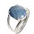 Anel Quartzo Azul Cabochão Oval 15mm aro Ajustável Prata 950 - Imagem 3