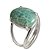 Anel Amazonita Verde Cabochão Oval 15mm Ajustável Prata 950 - Imagem 1