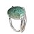 Anel Amazonita Verde Cabochão Oval 15mm Ajustável Prata 950 - Imagem 2