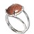 Anel Pedra do Sol Cabochão Oval 15mm Aro Ajustável Prata 950 - Imagem 1