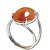 Anel Agata Cornalina Cabochão Oval 15mm Ajustável Prata 950 - Imagem 4