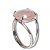Anel Quartzo Rosa Cabochão Oval 15mm Aro Ajustável Prata 950 - Imagem 4