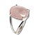 Anel Quartzo Rosa Cabochão Oval 15mm Aro Ajustável Prata 950 - Imagem 2