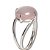 Anel Quartzo Rosa Disco Cabochão 12mm Ajustável Prata 950 - Imagem 1