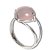 Anel Quartzo Rosa Disco Cabochão 12mm Ajustável Prata 950 - Imagem 3