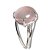 Anel Quartzo Rosa Disco Cabochão 12mm Ajustável Prata 950 - Imagem 2