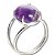 Anel Ametista Natural Cabochão Oval 15mm Ajustável Prata 950 - Imagem 1