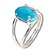 Anel Turquesa Azul Cabochão Oval 13mm Ajustável Prata 950 - Imagem 1