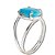 Anel Turquesa Azul Cabochão Oval 13mm Ajustável Prata 950 - Imagem 2