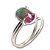 Anel Turmalina Melancia Oval 11mm Aro Ajustável Prata 950 - Imagem 1