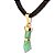 Colar Mini Figa Quartzo Verde Montagem Dourado - Imagem 2