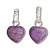 Brinco Coração Purpurita Pedra Natural Tarraxa Prata 950 - Imagem 2