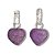 Brinco Coração Purpurita Pedra Natural Tarraxa Prata 950 - Imagem 1