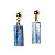 Brinco Cianita Azul Pedra Bruta Natural Tarraxa Dourado 20mm - Imagem 3