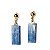 Brinco Cianita Azul Pedra Bruta Natural Tarraxa Dourado 20mm - Imagem 5