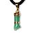 Colar Mini Figa Ágata Verde Natural Montagem Dourado - Imagem 2