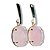 Brinco Quartzo Rosa Cabochão Facetado Garra Dourado Tarraxa - Imagem 2